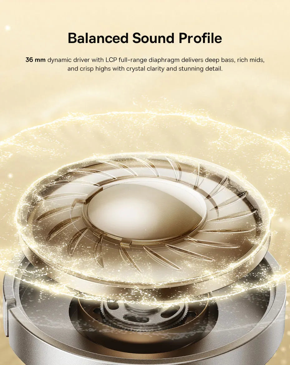 Baseus Bowie MH1 Bluetooth 6.0 Wireless Headphones with 48dB ANC, Hi-Res LDAC Audio, Baseus Bowie MH1 Noise Cancelling Over Ear Headset with 80H Battery