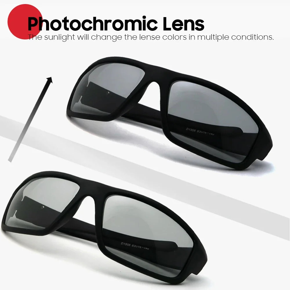 VIVIBEE Sports Men Photochromic Sunglasses Polarized Black Goggles Women Color Changing Driving Discoloration UV400 Sun Glasses