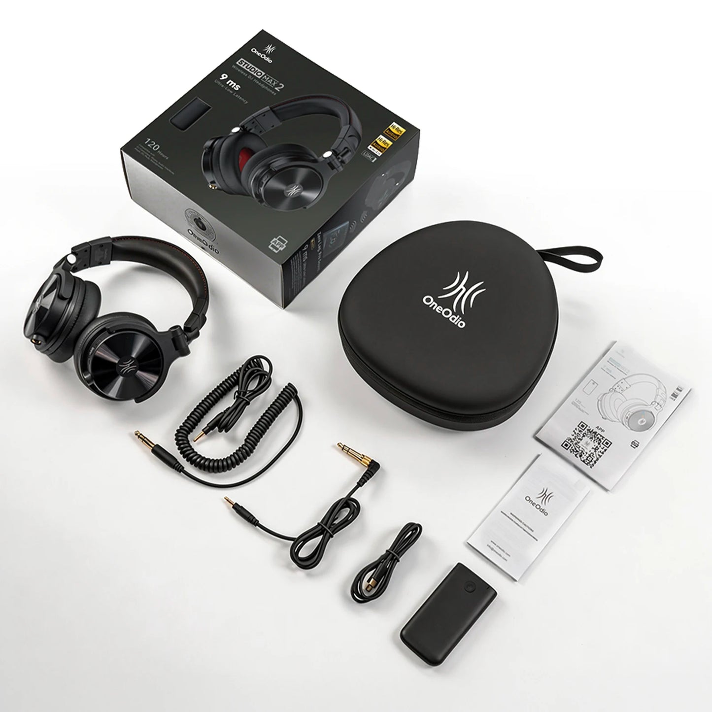 Auscultadores DJ Sem Fios OneOdio Studio Max Bluetooth 6.0 – Latência Ultrabaixa de 9ms, Headset Over-Ear de Monitorização de Estúdio Hi-Res LDAC com Microfone