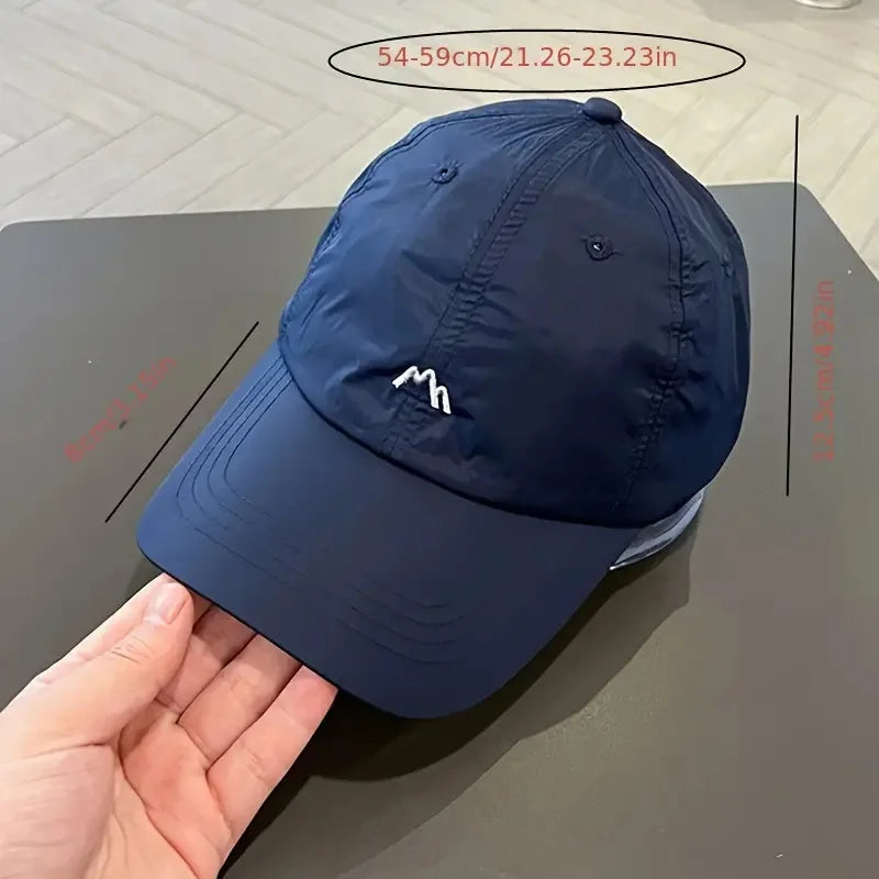 Pălărie de vară cu broderie, cu uscare rapidă; șapcă de baseball de primăvară și toamnă, cu protecție solară, pentru activități în aer liber, cu vizieră sportivă reglabilă