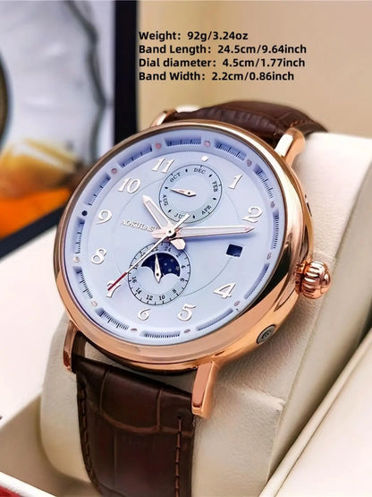 High-End Luxury Men's Mechanical Watch, Fully Automatic Skeleton Design, Fashionable Business Casual Niche Versatile Stylish Trendy Men's Wristwatch, Best-Selling Watch, Top Choice for Men's Gifts, Brand Name Watch, Preferred