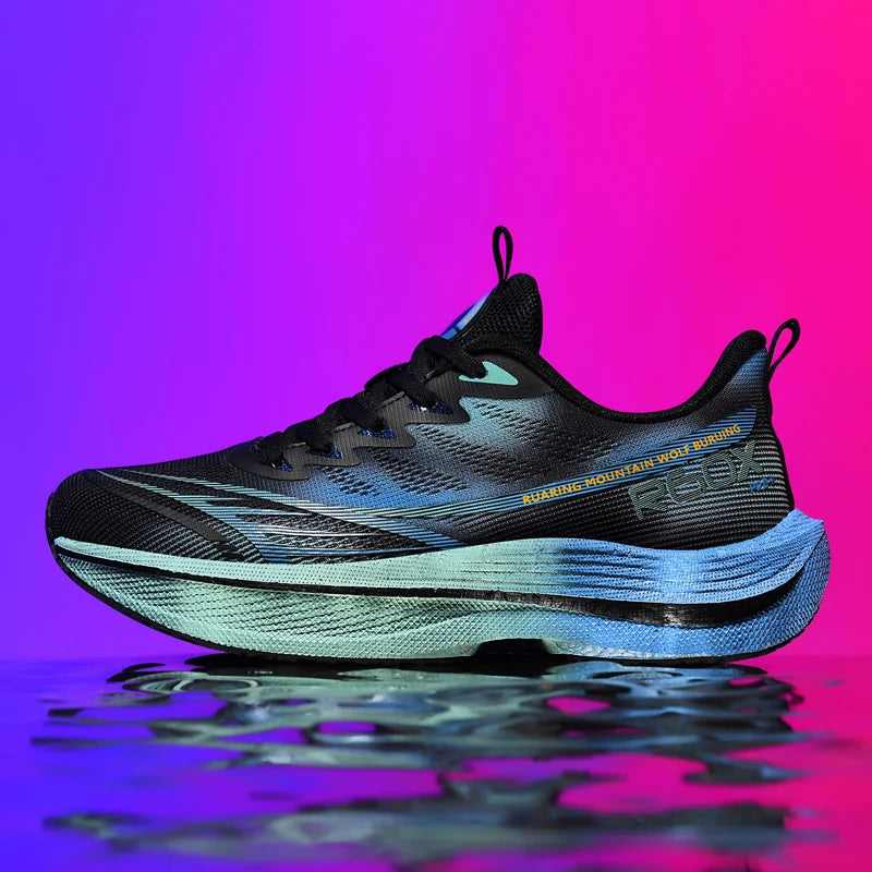 Löparskor för män i mesh, andningsbara, snörningsbara, bekväma, maraton-, sport- och fritidsskor, tennis-skor, stora storlekar, trendiga sneakers för män