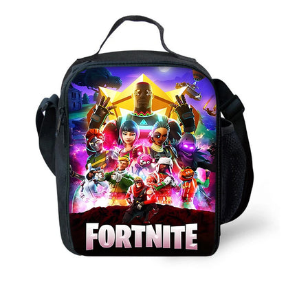 Bolsa térmica infantil grande Hot Game F-FortniteS con aislamiento, de gran capacidad, para niño, niña y estudiante, pícnic al aire libre, reutilizable, tipo nevera para almuerzo