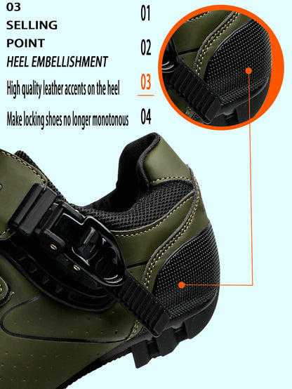 Neutral MTB Cycling Shoes, Compatible With Pelaton Road Cycling Shoes, Men's Cycling Sports Shoes, Reflective Strip Design