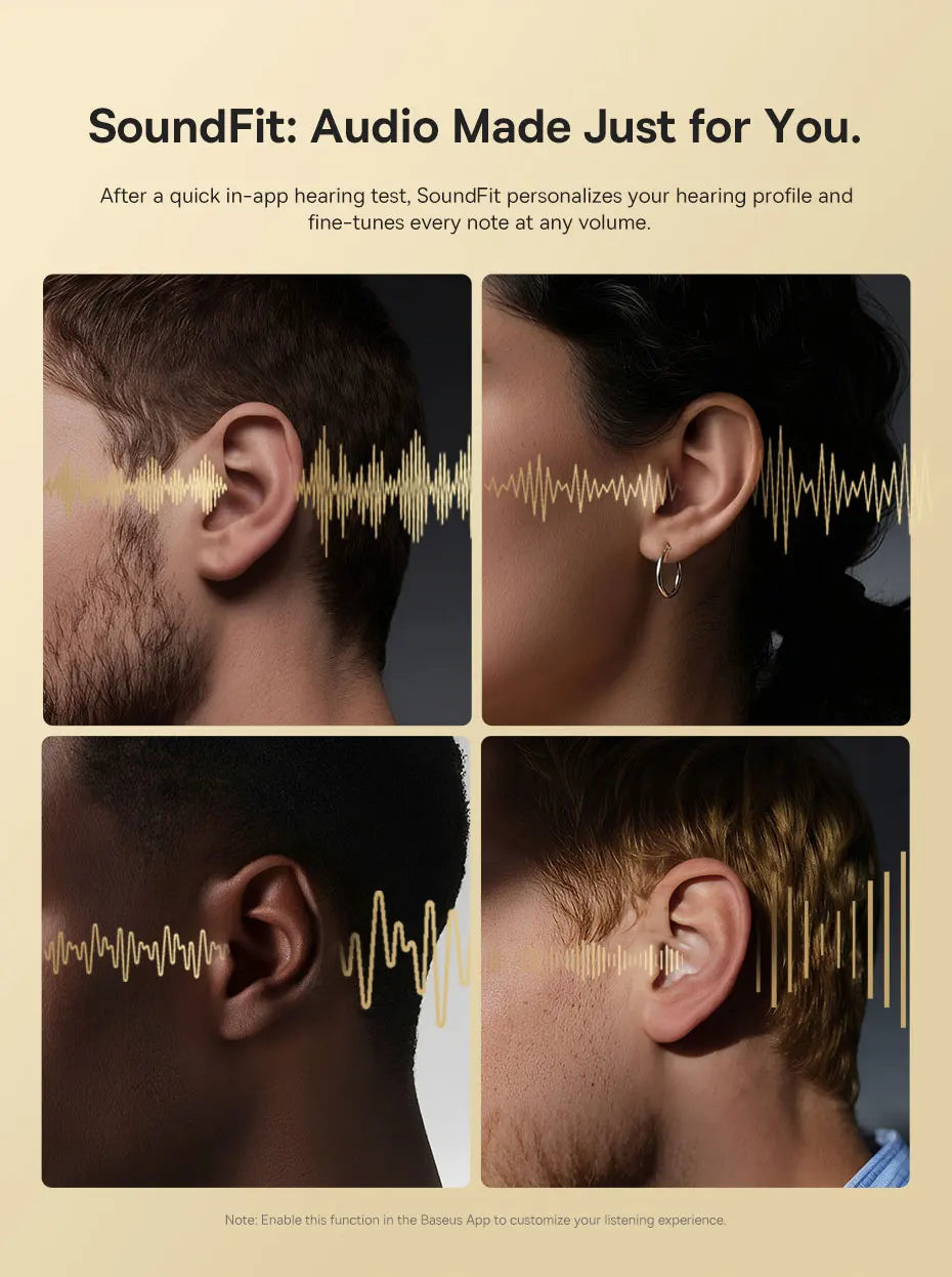Baseus Bowie MH1 Bluetooth 6.0 Wireless Headphones with 48dB ANC, Hi-Res LDAC Audio, Baseus Bowie MH1 Noise Cancelling Over Ear Headset with 80H Battery
