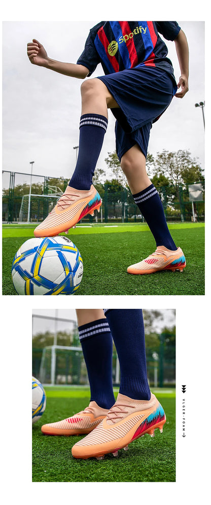 New Men Football Boots Training Ultralight Outdoor Drop Shipping Soccer Shoes Cleats Shoes Soccer Long Spikes FG Non-Slip