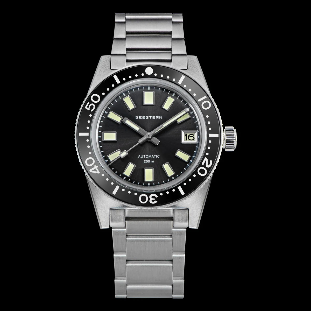 SEESTERN 62MAS Diving Watch Men Automatic Mechanical Wristwatch Luminous Bezel Waterproof NH35 Movement Sapphire Glass Bracelet
