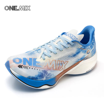 ONEMIX New Nylon Carbon Board Marathon Running Racing Shoes Shock-Absorbing Professional Stable Support Ultra-Light Rebound Sneakers