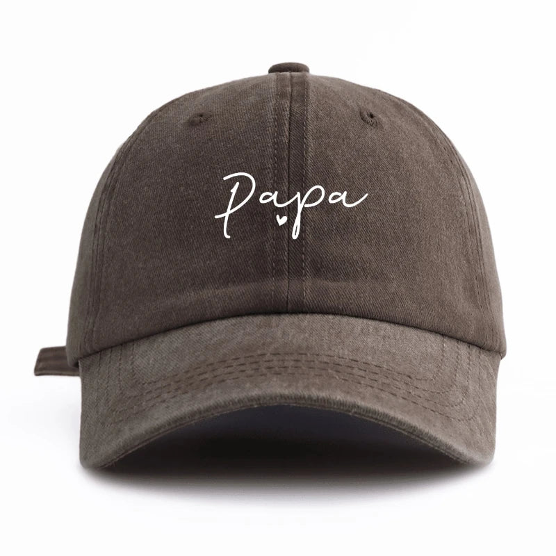 1 szt. Czapka baseballowa PAPA z nadrukiem w stylu „washed”, klasyczna, codzienna, retro, regulowana, lekka, chroniąca przed słońcem, uniwersalna czapka dla kierowców do codziennego noszenia