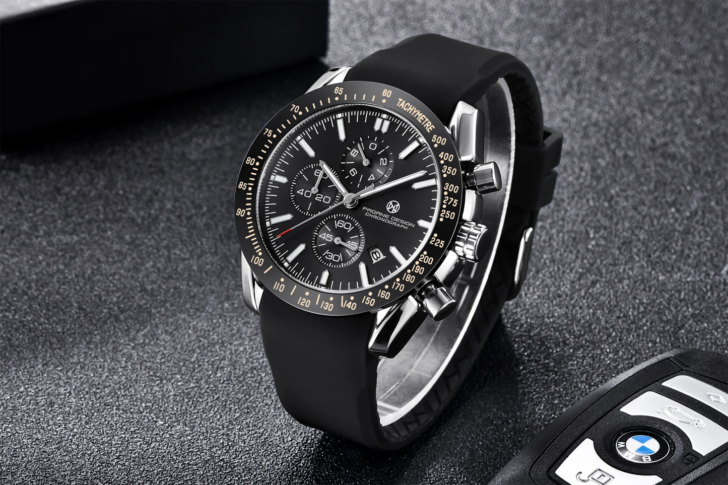 PAGANI DESIGN New 45mm Men Quartz Watch Rubber Belt Men's Luxury Watch Fashion Casual Sports Male Clock Relogio Maasculino