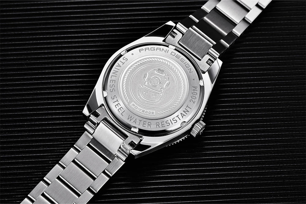 PAGANI DESIGN 41 MM Luxury Men Mechanical Wristwatch 200m Waterproof Sapphire Clock Automatic Stainless Steel Business Watch