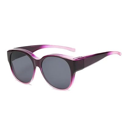 Summer UV Protection Driving Sunglasses Y2K Round Frame Wear Over Glasses Retro Fit Over Sunglasses for Women Men
