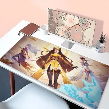 „Amaterasu Kiriko Overwatch“ pelės kilimėlis, stalo kilimėlis su paminkštinimu, „Prime Gaming“ žaidimų aksesuarai, XXL klaviatūros kilimėlis