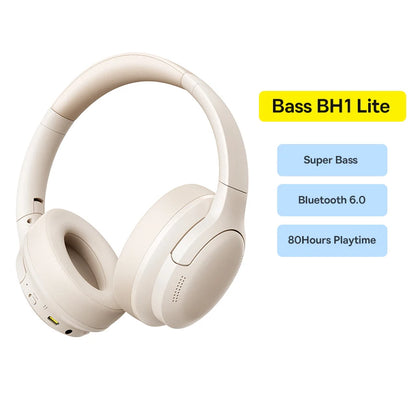 Auscultadores Over-Ear Sem Fios Bluetooth 5.3 Baseus – Driver HiFi de 40mm, Headset Dobrável com 70H de Autonomia e Áudio Espacial