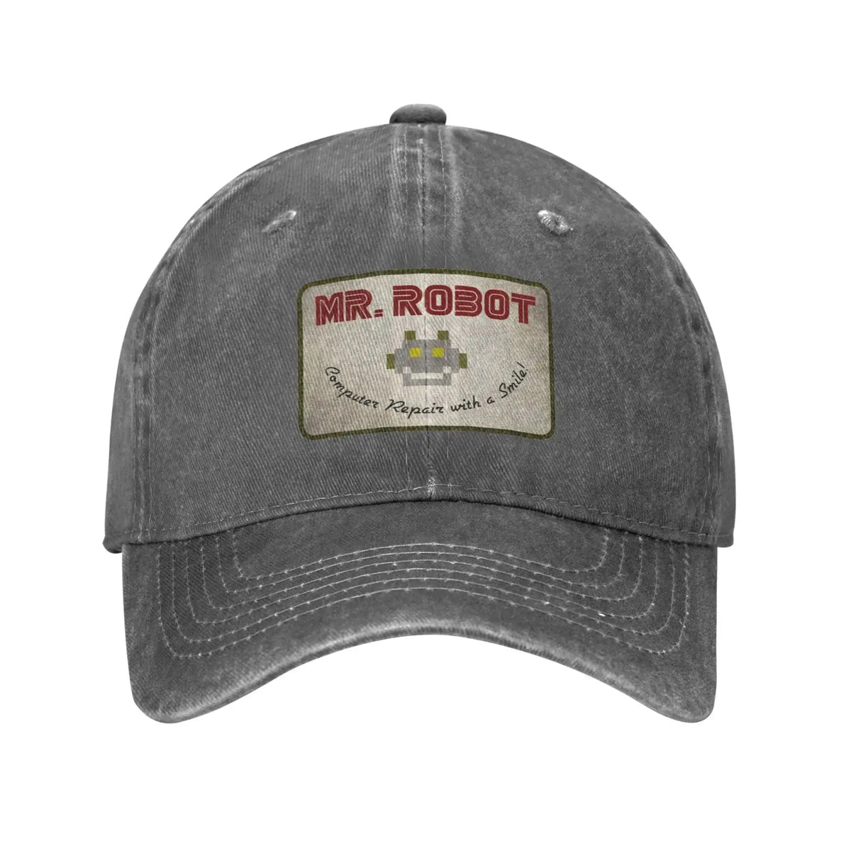 Șepci de baseball personalizate pentru bărbați, cu imprimeu anime „Computer with Sourires”, „Mr Robot”, stil retro cowboy, spălate, din denim, pălărie de soare, șapcă hip-hop