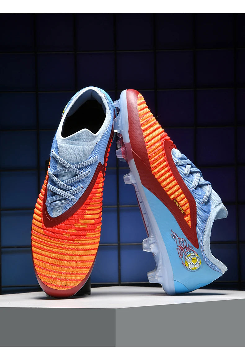 New Men Soccer Shoes Outdoor Sport Boys Football Boots Breathable Match Comfortable Long Spikes Training Cleats Adult Non Slip