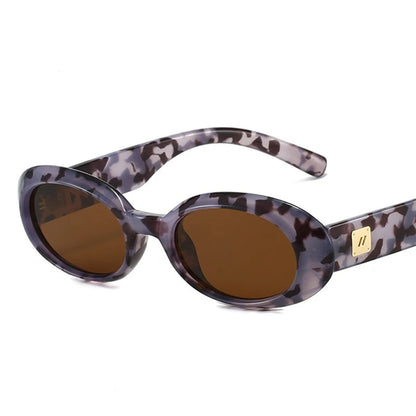 Classic Oval Sunglasses Women Men New Thick Frame Party Sunglasses Hip Hop Cool Luxury Designer Brand Eyeglasses UV400 Eyewear