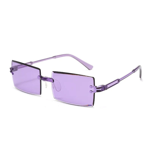 Fashion Rimless Square Sunglasses Women Men UV400 Outdoor Shade Street Photo Vintage Sun Glasses Gradient Candy Colors Eyewear