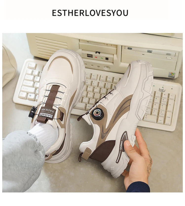 Autumn New Men's Versatile High-Top Trendy Thick-Soled Running Shoes Casual Fashion Sneakers Suitable for Outdoor Sports