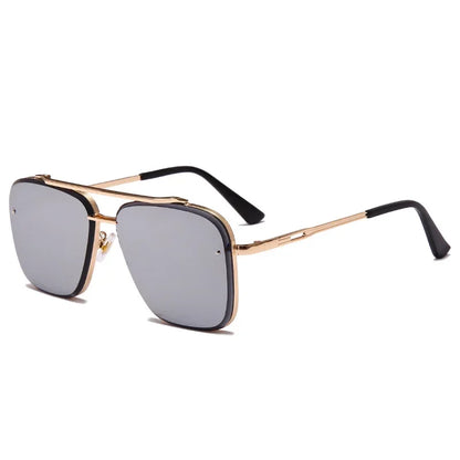 New Metal Square Gradient Sunglasses Fashionable Men Women Luxury Sunglasses Outdoor Sports Driving Fishing Goggles UV400