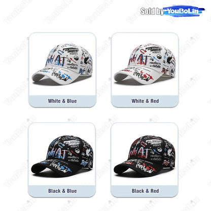 Graffiti Baseball Cap for Men Women – Cotton Adjustable Hat Street Style Snapback