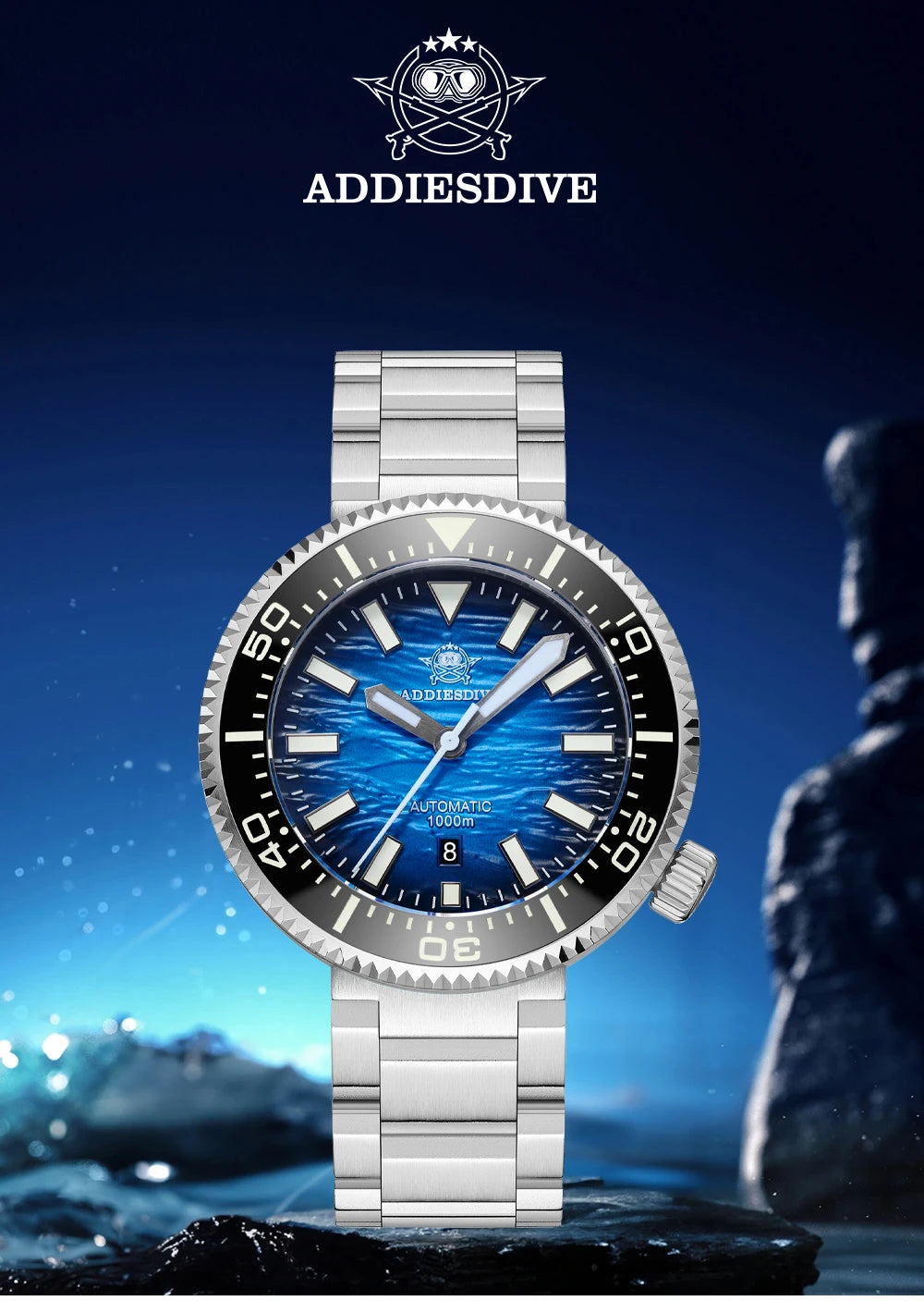 ADDIESDIVE new men's watch sapphire gradient dial BGW9 luminous Japanese 8215 mechanical watch 1000m waterproof watch AD2545