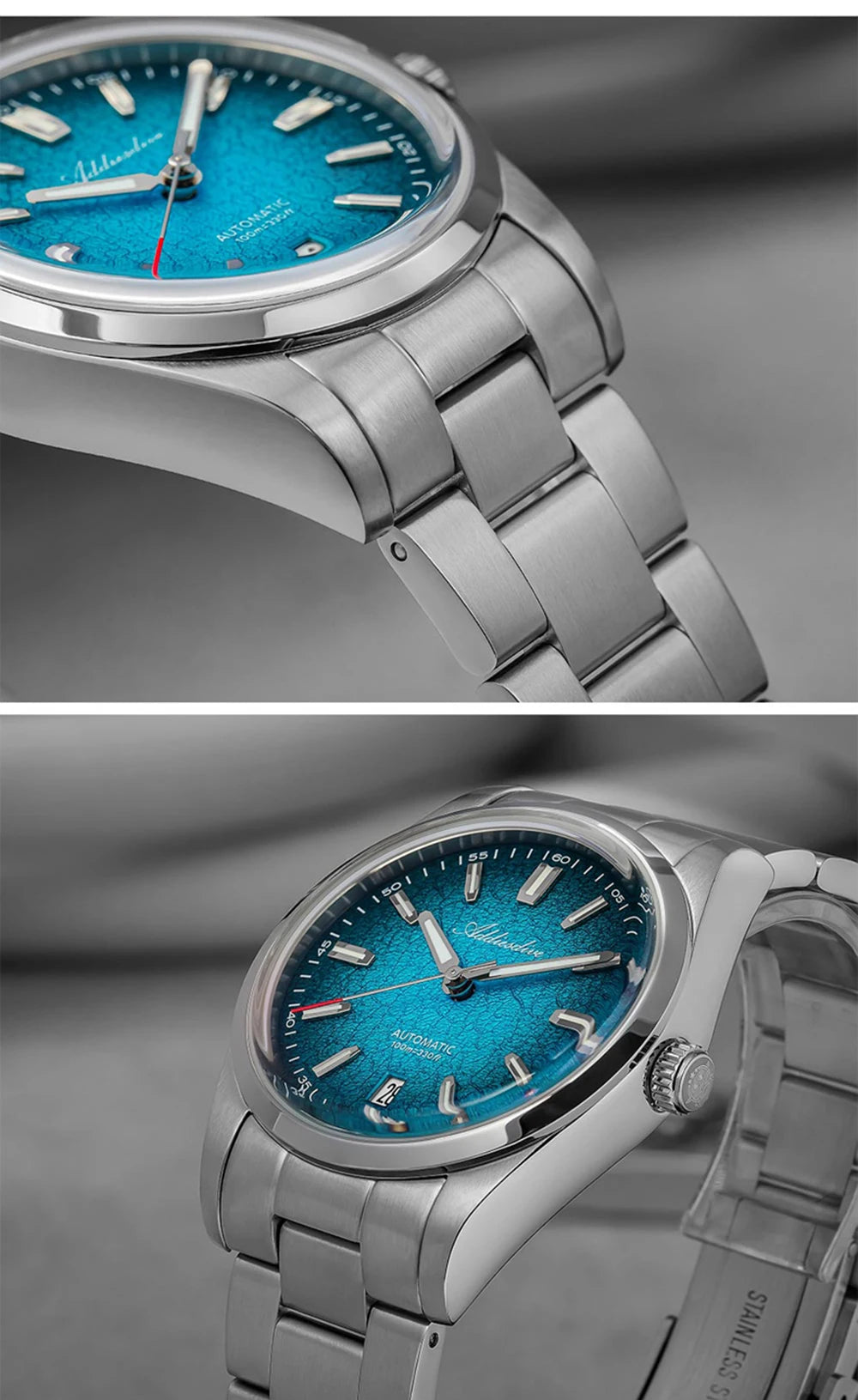 ADDIESDIVE Luxury Men's Automatic Watch BGW9 Super Luminous Bubble Mirror Glass 100m Waterproof Analog Men Steel Watches AD2531