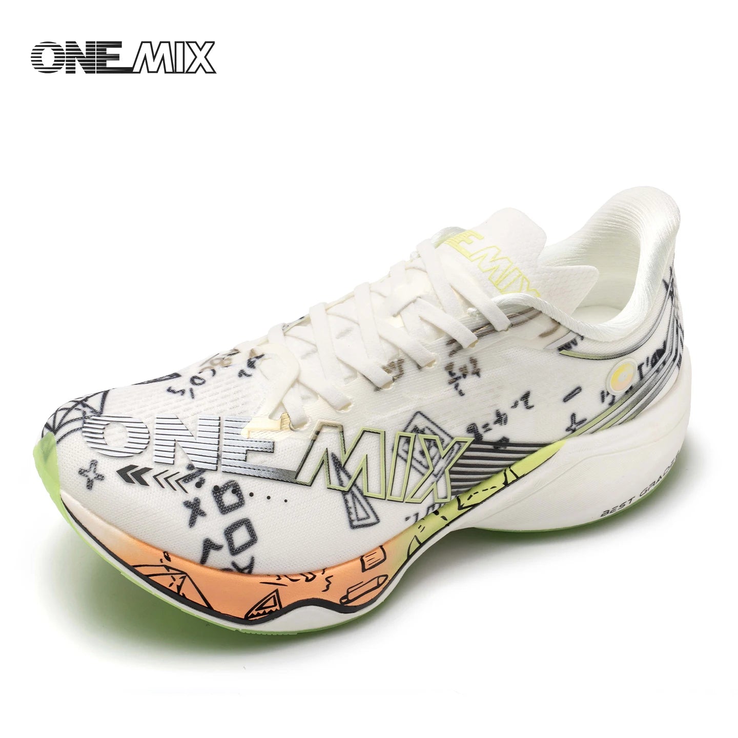 ONEMIX New Nylon Carbon Board Marathon Running Racing Shoes Shock-Absorbing Professional Stable Support Ultra-Light Rebound Sneakers