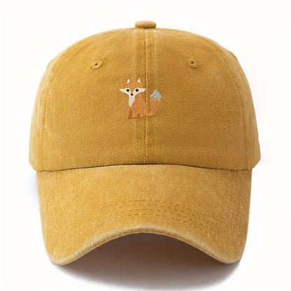 Cute fox pattern printed baseball cap for daily casual fashion, versatile city commuting hat, suitable for men and women