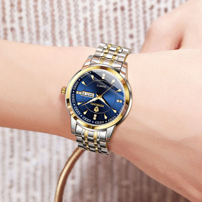 Orologi al quarzo di lusso originali BINBOND da donna – Modello impermeabile e luminescente – Idea regalo (confezione inclusa)
