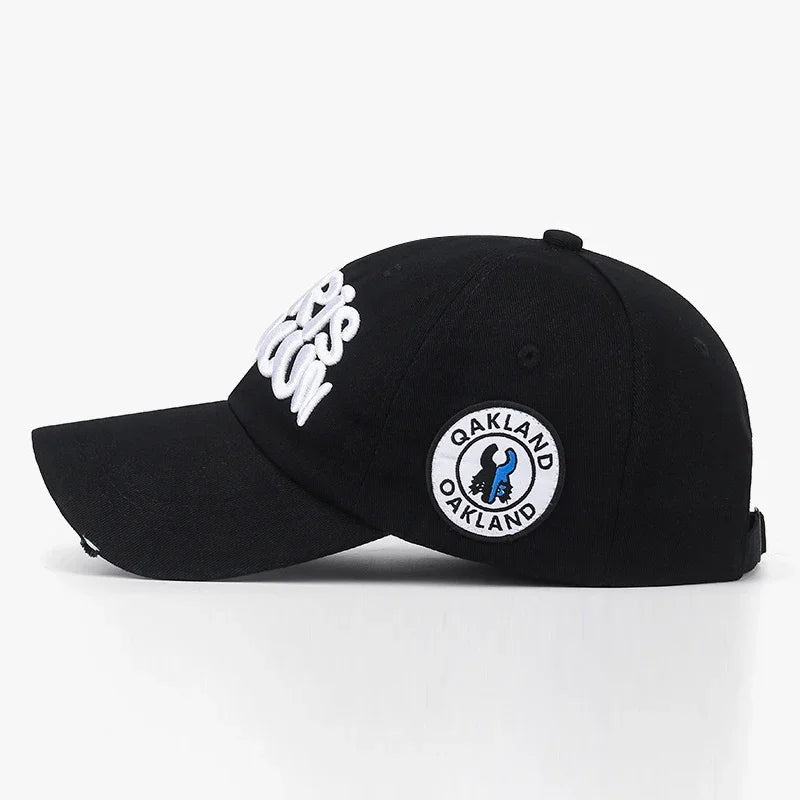 Modna czapka baseballowa do sportu na świeżym powietrzu, unisex, dla mężczyzn i kobiet, z uniwersalnym haftem literowym, regulowana czapka typu snapback