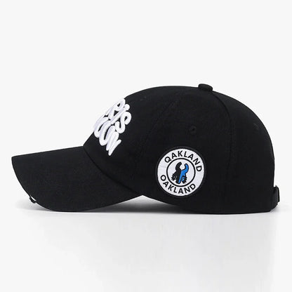 Modna czapka baseballowa do sportu na świeżym powietrzu, unisex, dla mężczyzn i kobiet, z uniwersalnym haftem literowym, regulowana czapka typu snapback
