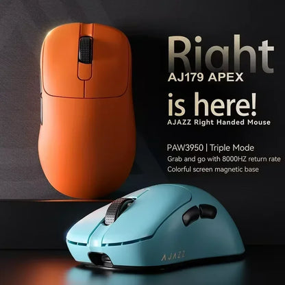 AJAZZ AJ179 APEX Wireless Gaming Mouse with RGB Display Dock, PAW3950 Sensor, Bluetooth, 8000Hz Polling Rate, Tri-Mode Gaming Mouse