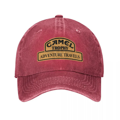 Czapka baseballowa w stylu retro Camel Trophy Racing dla mężczyzn i kobiet, z postarzanego dżinsu, z zatrzaskiem, na lato, do aktywności na świeżym powietrzu, miękka czapka bez usztywnienia