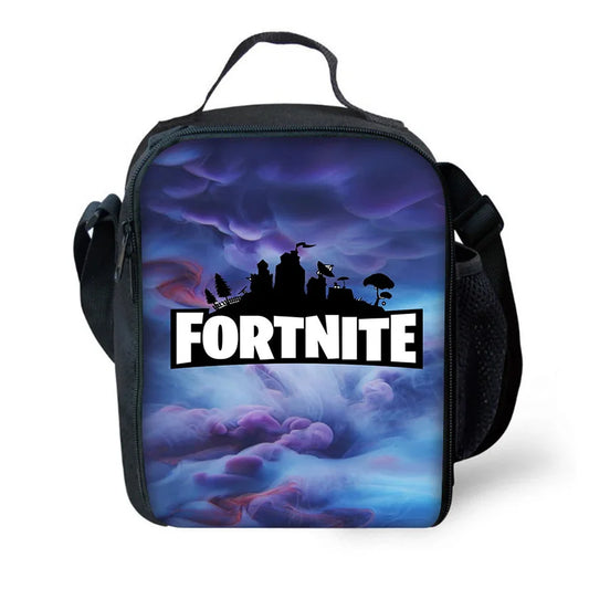 Детска голяма изолирана чанта F-FortniteS с голям капацитет за момчета и момичета, ученици, за пикник на открито, многократна термо хладилна кутия за обяд