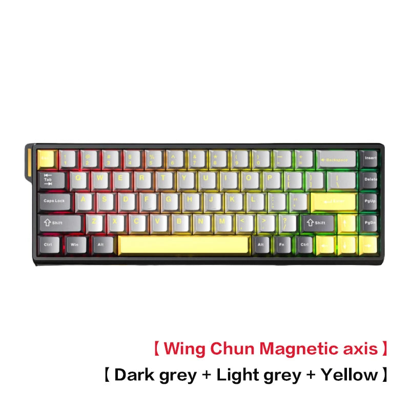Teclado AULA WIN 68 HE de eixo magnético RT, teclado mecânico gaming com fios, taxa de polling 8K, teclas totalmente hot-swappable