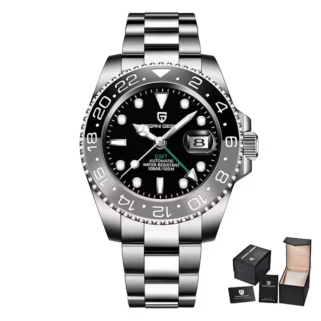 GMT Wristwatch PAGANI DESIGN Automatic Watch 40mm Mens Watch Top Brand Mechanical Watch 100M Waterproof Luminous Watches PD-1662