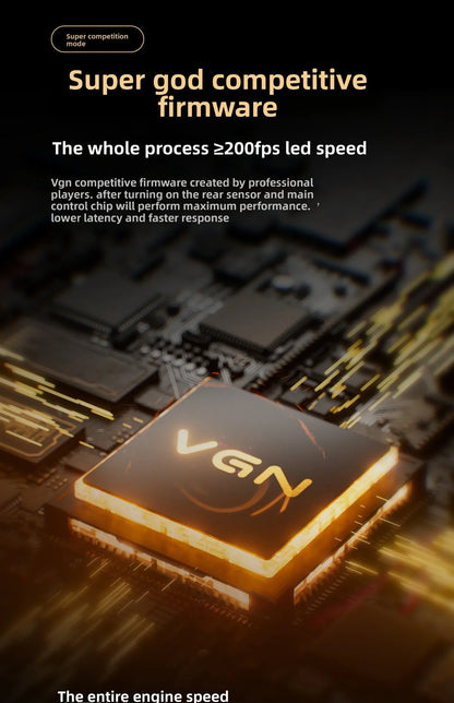 VGN Dragonfly F2 ProMax/Ultra e-sports gaming miš 42000DPI 0.125ms za Csgo latenciju, žični/bežični Dual 8K, 3 načina rada, PAW3395/3950