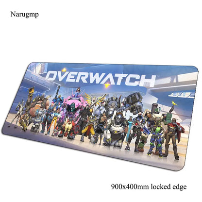 Overwatch pelės kilimėlis gimtadieniui, kompiuterio kilimėlis 900x400x3mm, didelis žaidimų pelės kilimėlis, dovana, kilimėlis pelei ir klaviatūrai, PC žaidėjo stalui