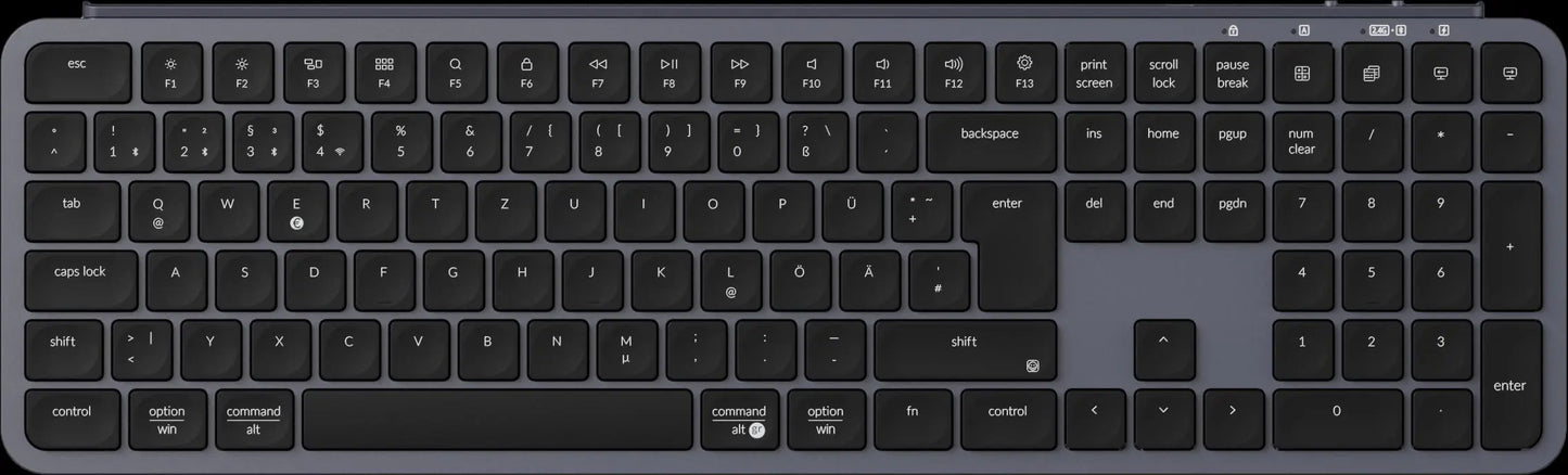 Teclado sem fios ultrafino Keychron B6 Pro com layout ISO, tamanho completo, portátil e leve, ligações 2.4GHz e Bluetooth