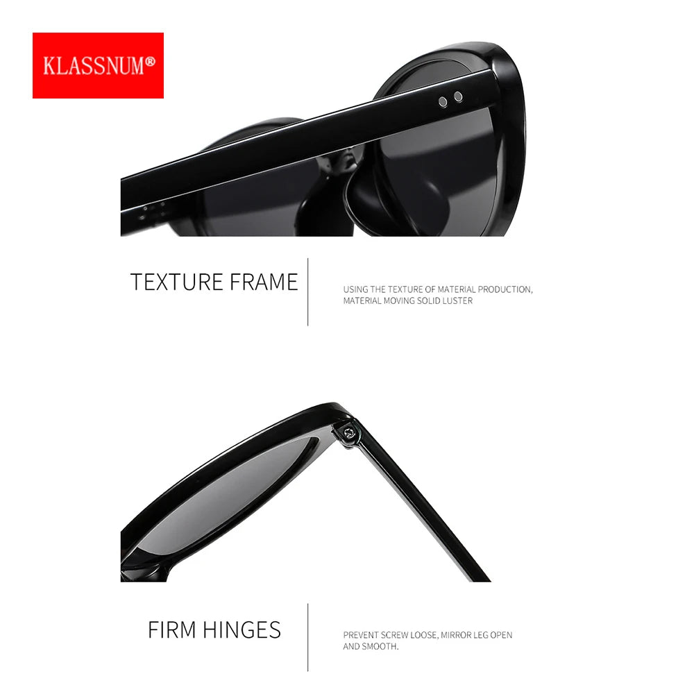 KLASSNUM Burgundy Red Sunglasses Women Cat Eye Frame 2026 Trendy Sun Glasses Shades Female Luxury Brand Designe Unisex Eyewear