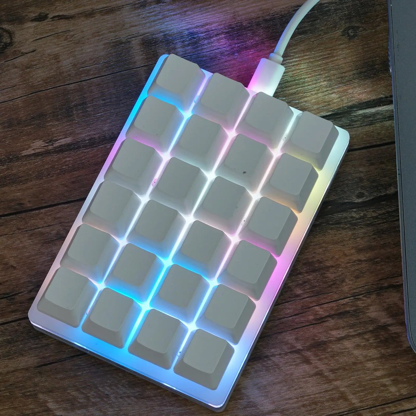 Mini teclado mecânico USB personalizado de 24 teclas preto/branco para gaming, Sayo Device, teclado programável de atalhos com teclas macro