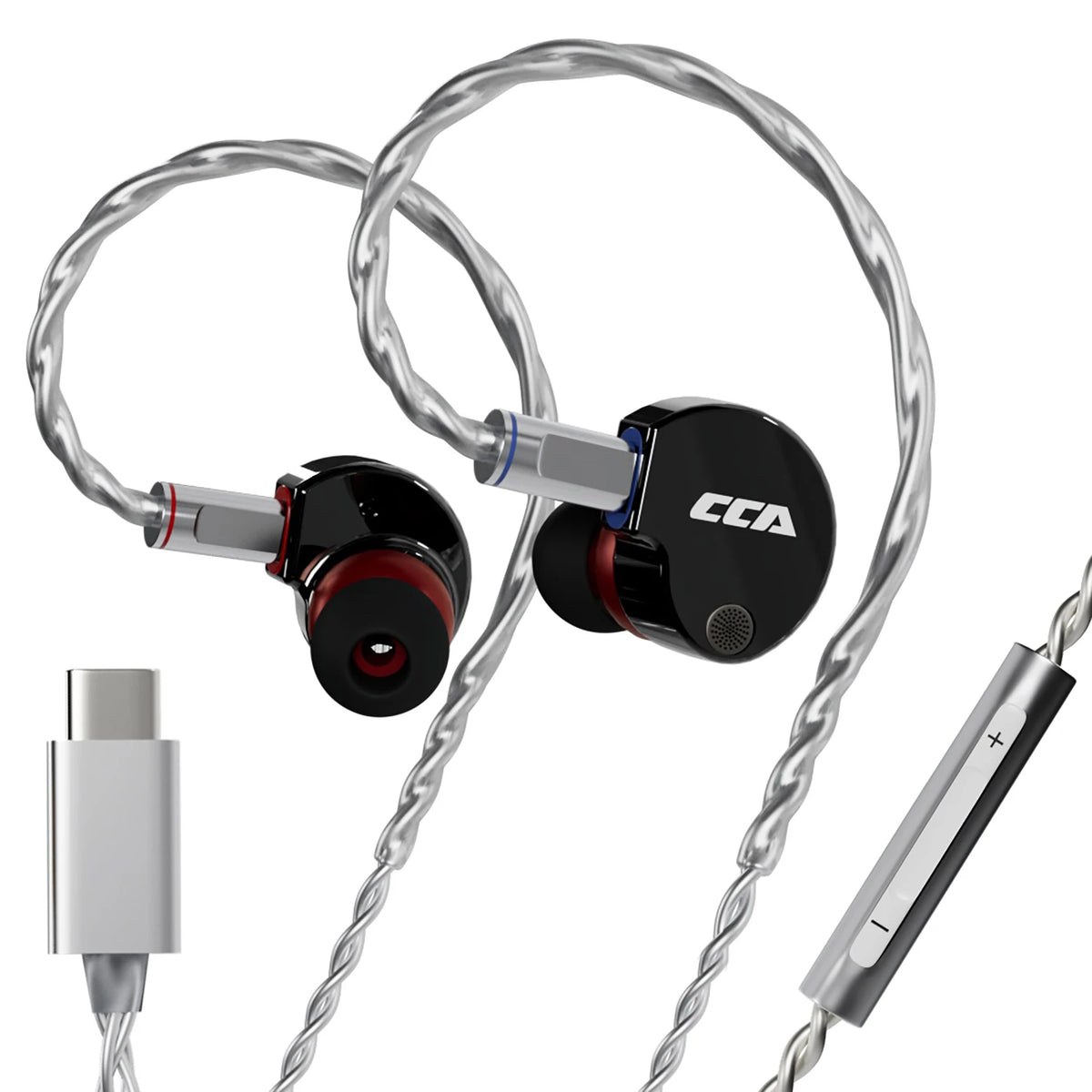 CCA Phoenix HiFi sluchátka s dynamickým měničem a membránou LCP, s potlačením hluku, vyměnitelným 2PIN kabelem, herní kabelová sluchátka