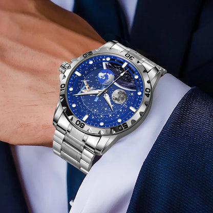 Glenaw Top Luxury Moon Rotation Stylish Personalized Fully Automatic Mechanical Men's Luminous Waterproof Watch