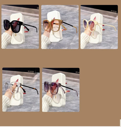 New Korean Style Square and Round Frame Casual Commuting Fashion Sunglasses for Women DS-8235