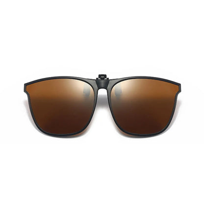 New Polarized Flip-up Sunglasses Clips For Myopia Glasses Retro Big Size Square TAC Material Glasses Clip-on Sunglass Clip