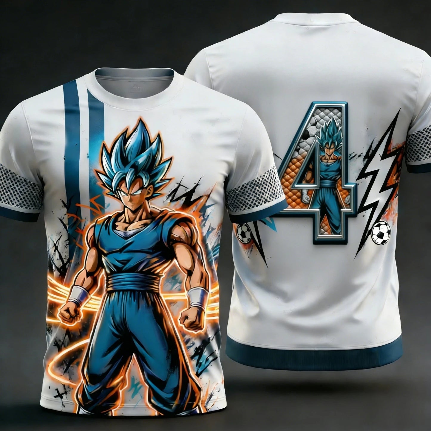 2026 Summer New Adult Men's Dragon Ball Goku 3D Printed Special Football Jersey Numbers 1 To 10 Kids Anime T-Shirt Unisex Y2k