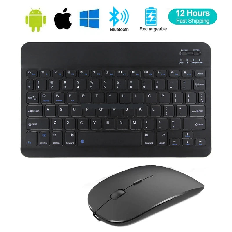Wireless Keyboard Spanish French Azerty Russian Korean With N Mini Bluetooth For iPad Mac Tablet PC Phone Cell Laptop And Mouse