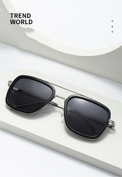 2024 New Square Men Sunglasses Fashion Metal Steampunk Sun Glasses For Women Trendy Outdoor Shades Eyewear Unisex Accessory