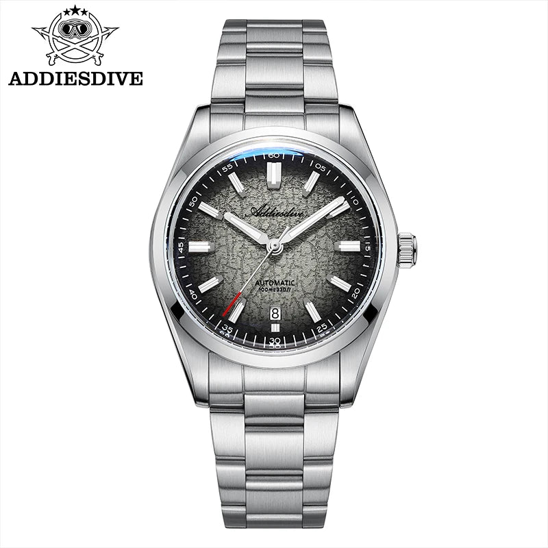 ADDIESDIVE Luxury Men's Automatic Watch BGW9 Super Luminous Bubble Mirror Glass 100m Waterproof Analog Men Steel Watches AD2531